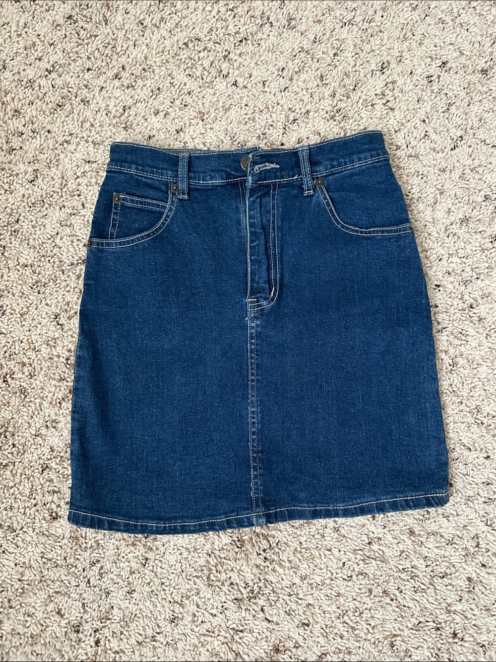 Classic Dark Blue Denim Skirt - Women's
